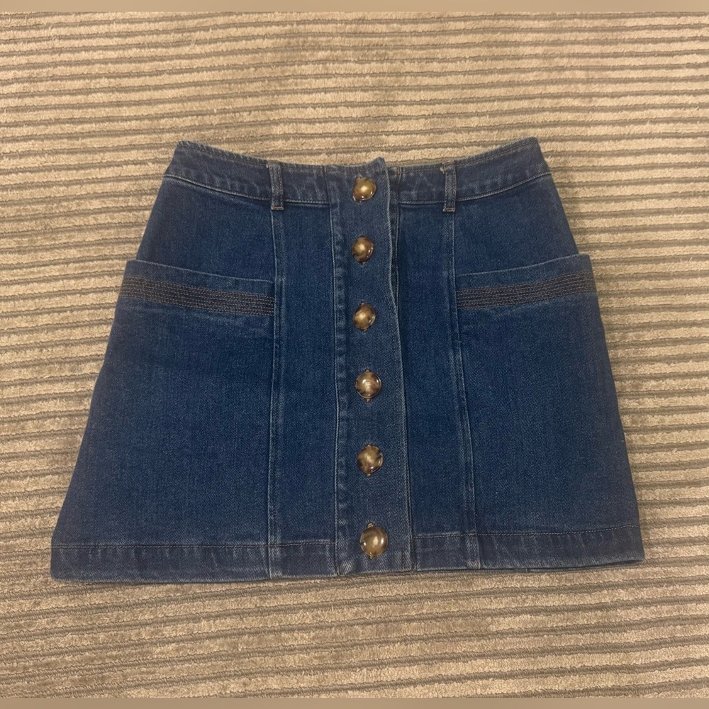 Sezane Alison Skirt Denim - Size 34
